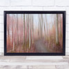 Soft Autumn Trees Park Path Fog Mist Colours Pink Pastel Wall Art Print