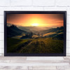 Sunrise Clouds Tuscany Rural Italy Fog Mist Haze Art Print
