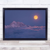 Super moon rises Night Red Orange Pink Sky Astronomy Wall Art Print