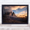 The Final Moment Mountains Sun Sky Clouds Glare Flare Peaks Hill Wall Art Print