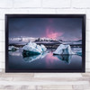 The Glacier Lagoon Iceland Pink Purple Ice Frozen Winter Snow Lake Art Print