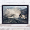 The Horseman Animal Horse Person Fog Mist View Action Mountain Wall Art Print