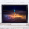 Toledo City Foggy Night Spain Cathedral Sea Of Clouds Wall Art Print