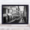 Tram In Lisbon Street Perspective Kid Rail Tracks Alley Hill Wall Art Print