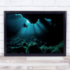 Visit To Aliens Underwater Diver Scuba Adventure Sunbeams Sunrays Wall Art Print