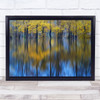 Yellow Reflection Trees Water Wall Art Print