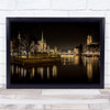 Zurich Night River Cityscape Stars Switzerland City Church Tower Wall Art Print