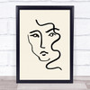 Illustration Face Line Woman Drawn Simple Simplicity Wall Art Print