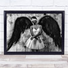 Angel Blindfold Dress Wings Concrete Wall Art Print