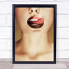 Chocolate Girl Lips No words Russia Tongue Sensual Lipstick Wall Art Print