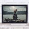 For Dance Tamblingan Lake Platform Raft Woman Witch Hair Wall Art Print