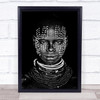 Karo Woman Africa Ethiopia Dark Painted Face Wall Art Print