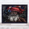Man At The Pashupatinath Temple Kathmandu Turban Beard Old India Wall Art Print