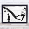 me my shadow Graffiti Street Shadows Painting Black White Wall Art Print