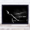 Pianist Performance Blacka White Music Piano Singer Smoke Man Wall Art Print