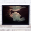 Sleeping Beauty Underwater Dress Fashion Model Surface Reflection Wall Art Print