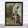 The Game Vintage Retro Classic Filter Old Woman Model Bike Basket Wall Art Print