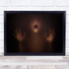 The Silent Scream Conceptual Woman Mouth Hands Glass Hazy Fog Wall Art Print