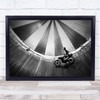 Daredevil Danger Dangerous Motorcycle Trick Action People Speed Wall Art Print