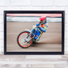Speedway Action Motorbike Helmet Speed Fast Rush Motion Drift Wall Art Print