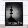 The Megalomania Chess Checkered Shadow Conceptual Shadow Game Wall Art Print