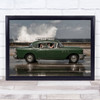 Waving Malecon Cuba Havana Waves Old Green Car Wall Art Print