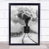 Old train Steam Locomotive Engine Smoke Railway Railroad Wall Art Print
