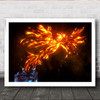 Arise Phoenix Phoenix Fire Water Smoke Light Painting Bird Flying Wall Art Print