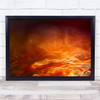 Burning Water Fire Flames Norway Waterscape Abstract Red Orange Smoke Art Print
