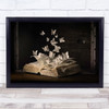 Lepidopterology Book Reading Read Free Freedom Paper Pages Wall Art Print