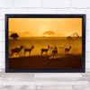 Animal Savannah Wild Sunset Amboseli Kenya Wildlife Deer Wall Art Print