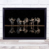 Buffaloes in the waterhole at night Buffalos Horns Reflection Wall Art Print