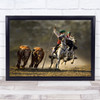 Campinos Of Portugal Sport Action Riding Horses Bulls People Motion Art Print