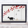 Escape at the Vet Dog Puppy Running Collar Door Red Animal Wall Art Print
