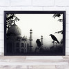 India Agra Travel Monument Bird Grain Taj Mahal Crows Wall Art Print