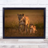 Mom lioness with cub Africa Lion Kenya Savannah Plains Wall Art Print