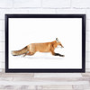 Red Fox On The Run Winter Canada Snow Wildlife Nature Running Wall Art Print