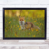 Red Fox Wildlife Wild Nature Animal Meadow Flowers Cute Animals Wall Art Print