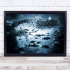 Underwater exploration Fish Blue Deep Water Wildlife Nature Animal Art Print