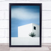 palm tree Architecture Minimal Minimalism House Sky Wall Art Print