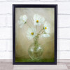 Cosmos Breeze White Flower Vase Cambs Ku United Kingdom Wall Art Print