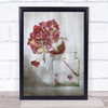 Hydrangea Summer Flower L Red Vase Wall Art Print