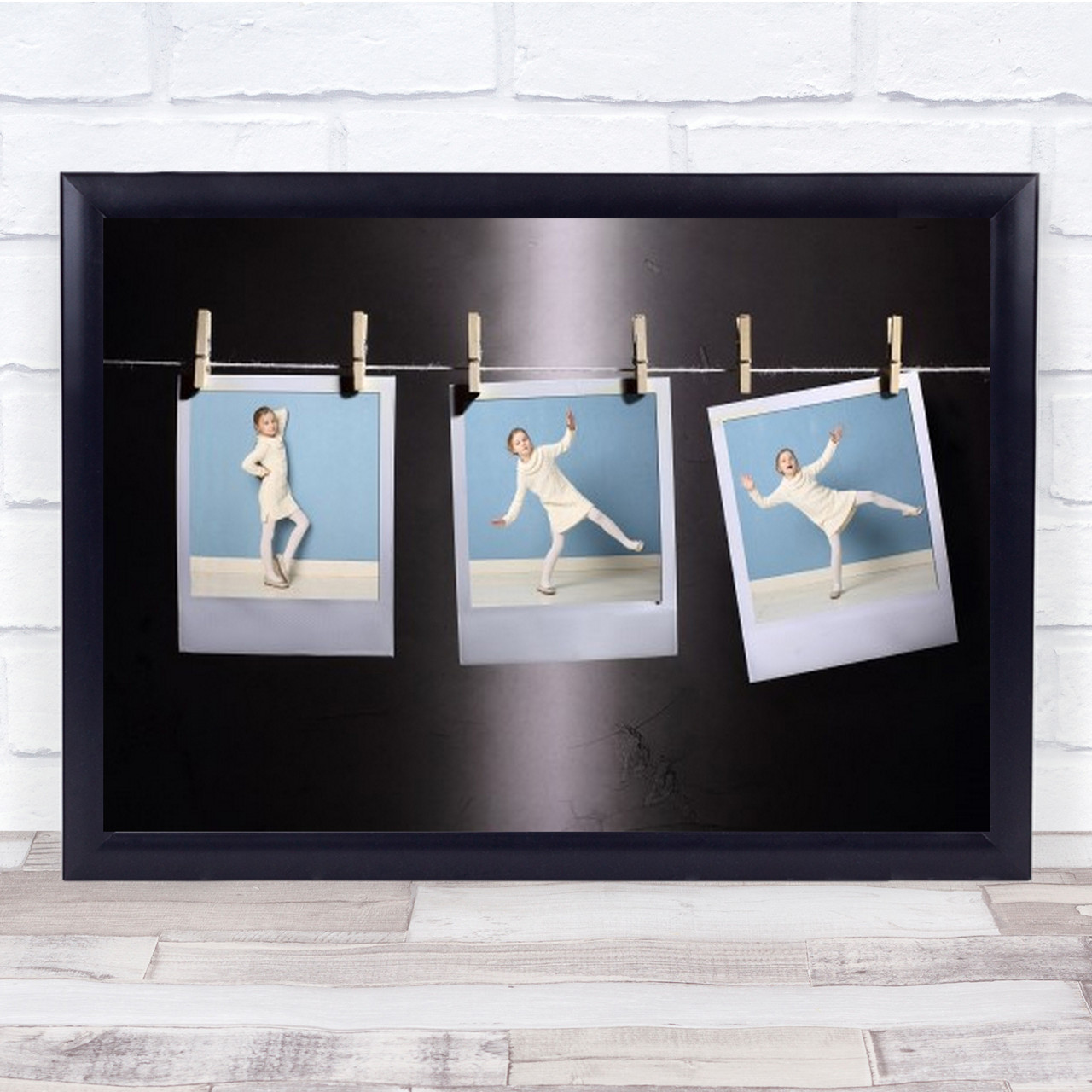 The Skewed Horizon Polaroid Edited Girl Clip String Wall Art