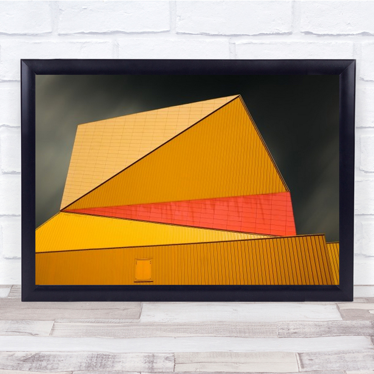 The Yellow Roof Building Lelystad Architecture Cubism Wall Art Print ...