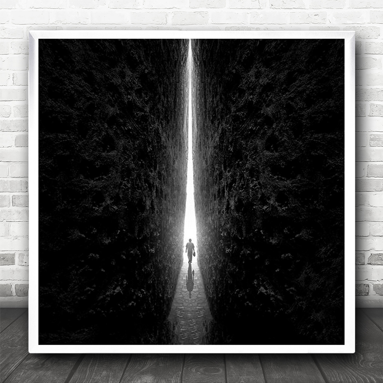 blotte Vend tilbage ingen Tunnel Shadow Light Figure Dark Low-Key Crevice Fissure Square Wall Art  Print - Wild Wall Art