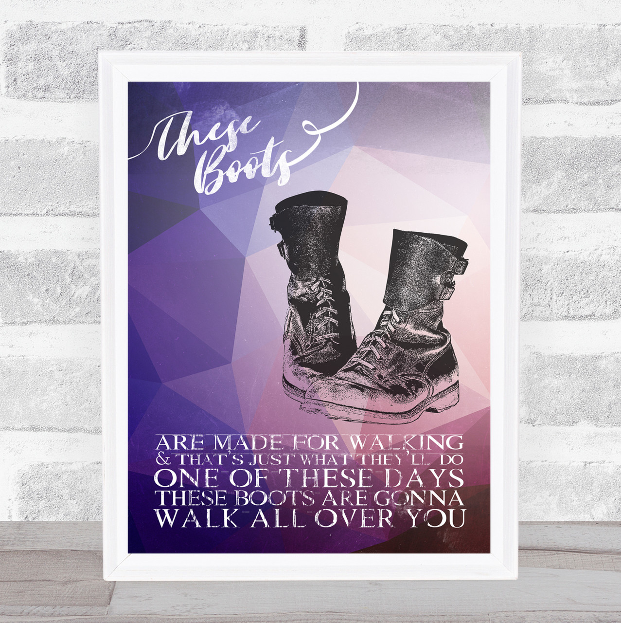 Nancy Sinatra These Boots Are Made For Walkin' Military Boots Geometric  Music Song Lyric Art Print Wild Wall Art