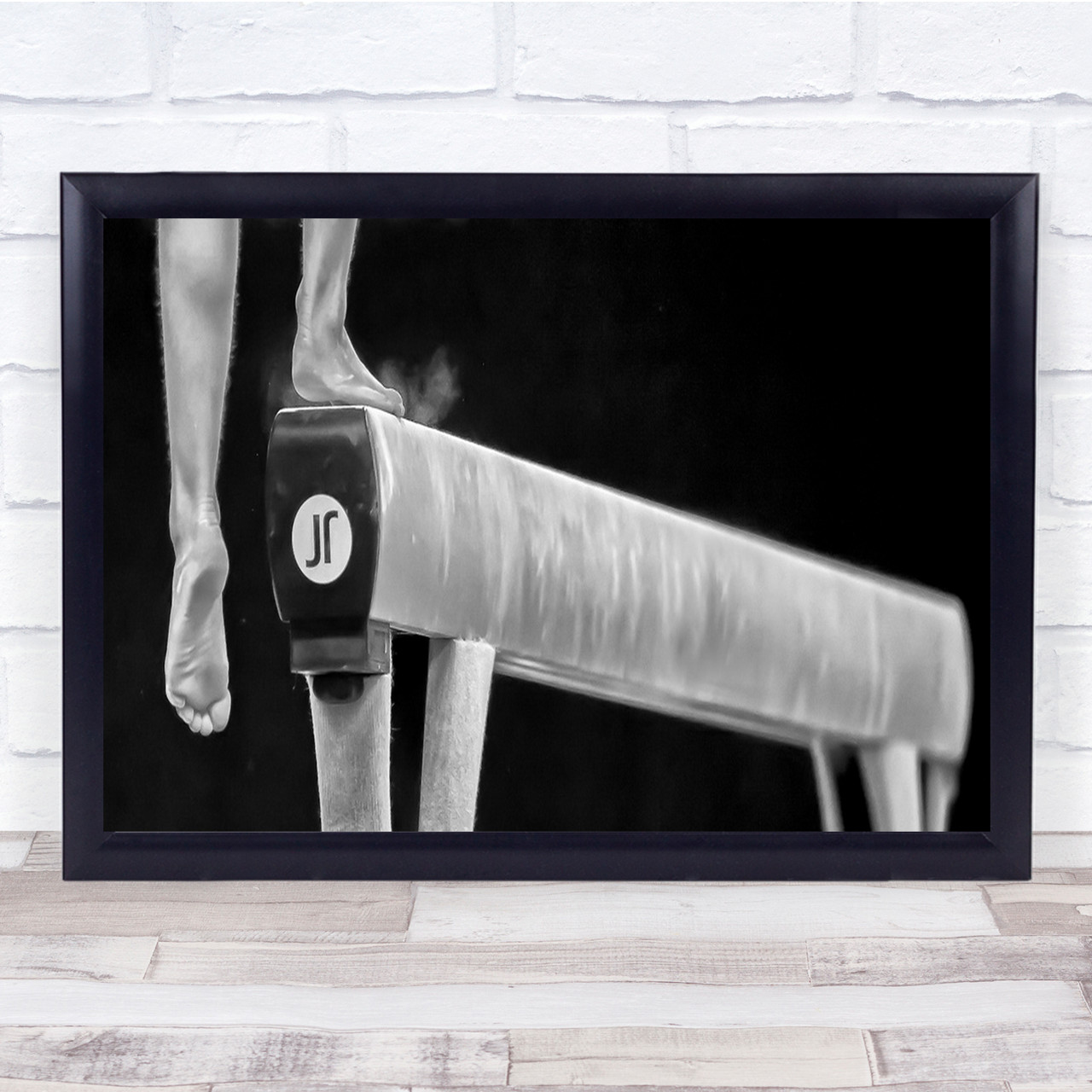 Black & White Balance Beam Gymnastics Feet Ballerina Chalky Foot