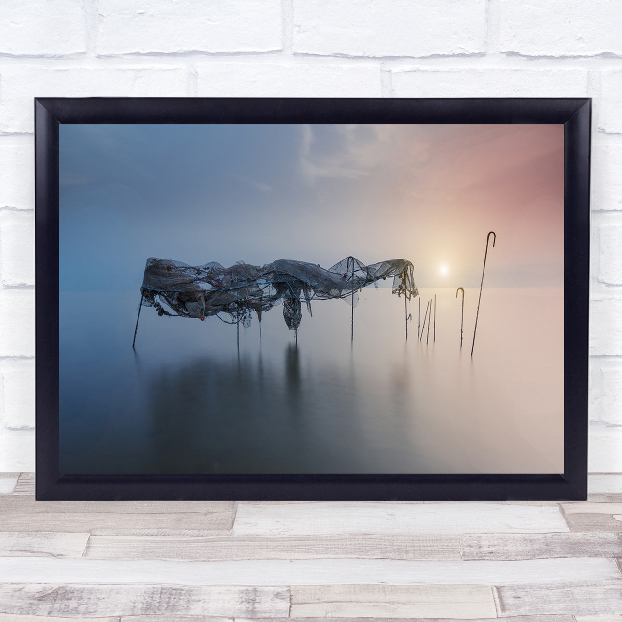 Landscape Sun Sticks Net Fishing Long Exposure Horizon Smooth Wall Art  Print - Wild Wall Art