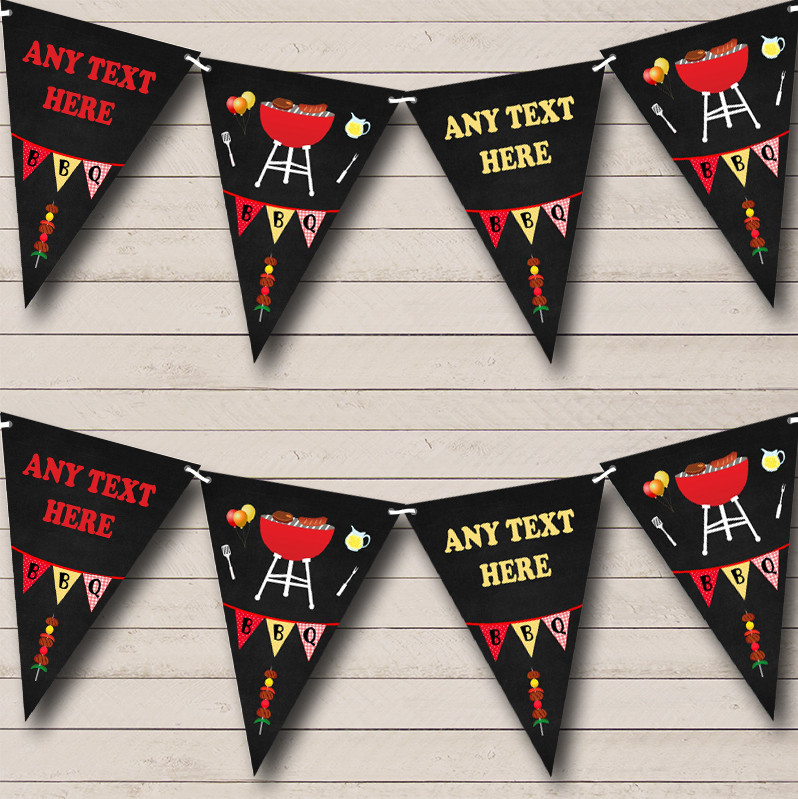 BBQ Grill Cookout Custom Personalised Birthday Party Flag Banner ...