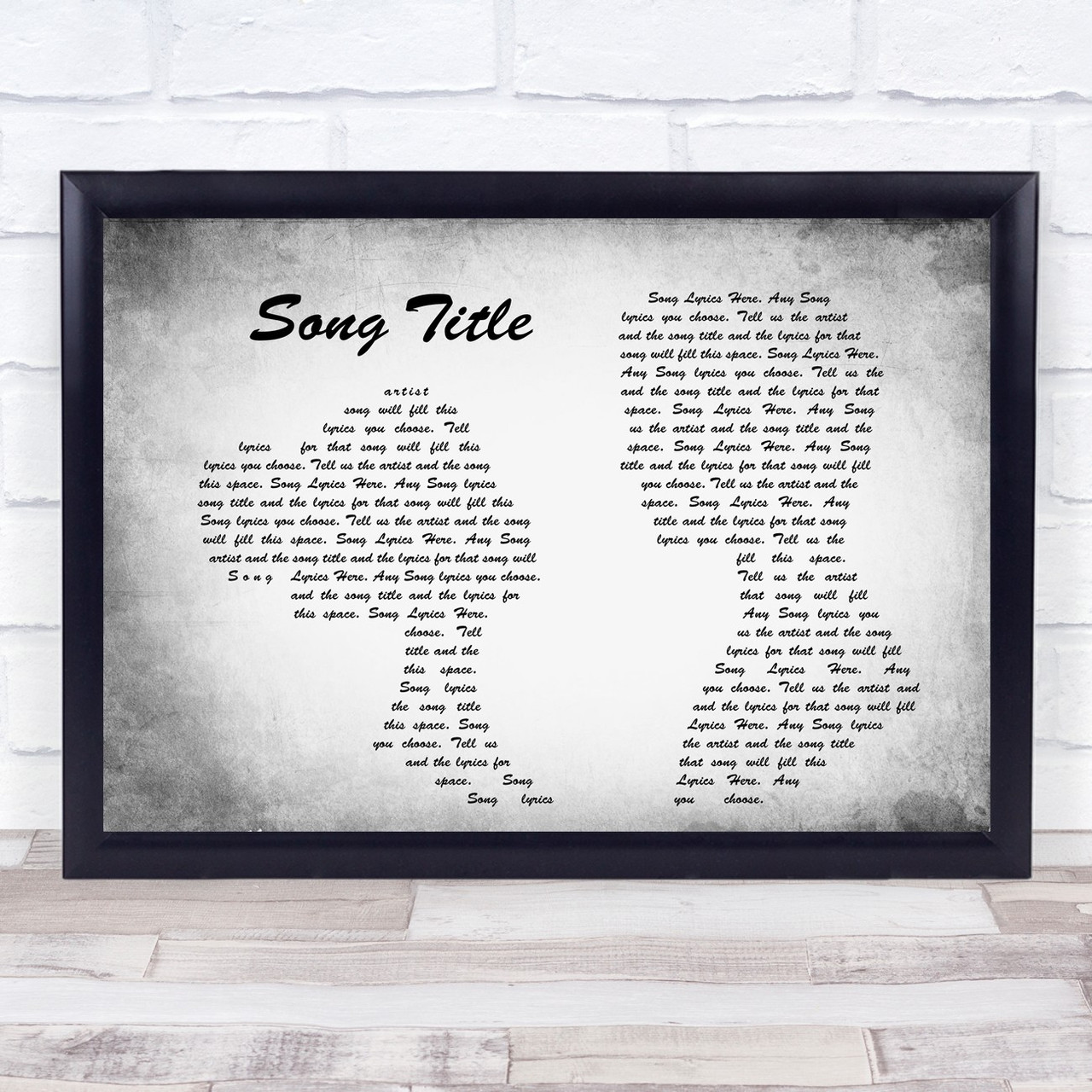 Coldplay Fix You Man Lady Couple Grey Song Lyric Quote Print - Or Any Song  You Choose